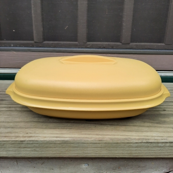 Vintage Tupperware Microwave Vegetable Steamer Harvest Gold 4 piece set 1273-7 - Picture 2 of 15